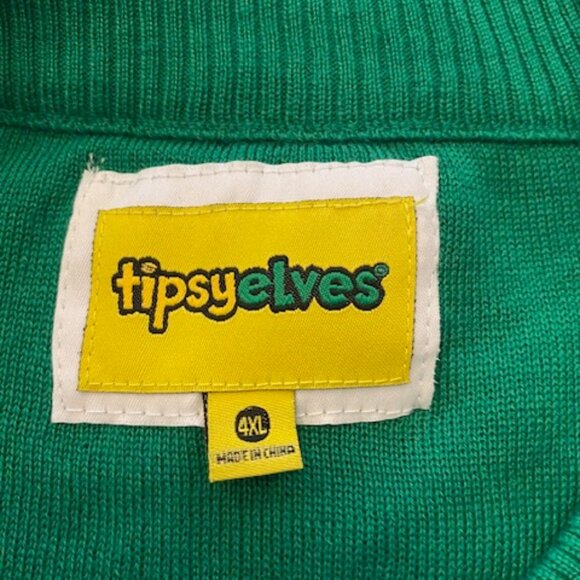 Novelty Christmas Sweater Tipsy Elves 'Birthday Boy" Green 4XL - Picture 4 of 10